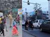 मुरादाबाद : चौराहे पर ट्रैफिक लाइट बंद, अब भी हाथ के इशारे से बढ़ा रहे वाहन