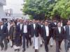 अयोध्या: वकीलों ने किया एसडीएम की कोर्ट का बहिष्कार, हुआ प्रदर्शन