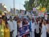 अयोध्या: पैदल मार्च निकाल कांग्रेसियों ने किया सरकार के खिलाफ प्रदर्शन