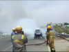 लखनऊ: रोड पर दौड़ती वैगनआर सीएनजी कार में लगी आग, देखें वीडियो