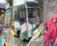 हिमाचल में बस पहाड़ी से टकराई, 56 यात्री घायल