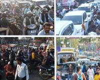 बरेली: मुख्यमंत्री के कार्यक्रम के दौरान शहर में लगा भीषण जाम, वाहनों की लगी लंबी कतार