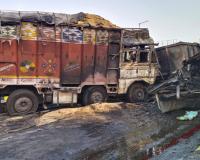 Kanpur Accident: ट्रक और ट्राला में भिडंत, हादसे के बाद वाहनों में लगी आग...परिचालक की जिंदा जलकर मौत, चालक झुलसा