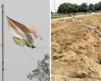 Auraiya: सूखा पड़ा है अमृत सरोवर, तिरंगा झंडा भी फट गया; सोशल मीडिया पर वीडियो हुआ वायरल 