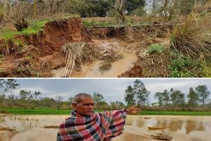 बिजनौर : नहर की साइड टूटने से कई बीघा गेहूं की फसल जलमग्न, किसानों ने की आर्थिक मदद की मांग