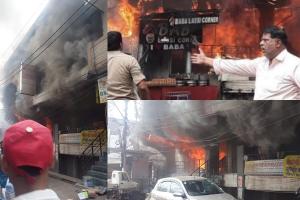 लखनऊ: अमीनाबाद के गुईन रोड पर लगी भीषण आग, कड़ी मशक्कत के बाद पाया काबू