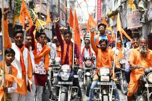 बरेली: भगवान परशुराम जन्मोत्सव के अवसर पर निकाली बाइक रैली