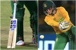 IND vs SA 1st T20 : आवेश खान की बॉल पर टूट गया दक्षिण अफ्रीकी खिलाड़ी का बल्ला, फिर नए बैट से ‘बरसाई आग’