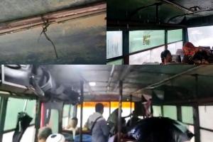 गोरखपुर : बदहाल हैं यूपी रोडवेज की बसें, बारिश में छतरी लगाकर बैठने को मजबूर होते हैं यात्री