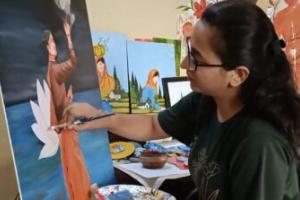 हल्द्वानी: सिर्फ पेंटिंग ही नहीं मर्म को दर्शा सामाजिक ताना-बाना बुनती है शानू की कला