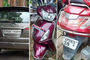 बरेली: नहीं जुर्माने का डर, नंबर प्लेट से हटवा दिए वाहन चालकों ने नंबर