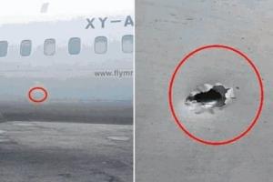 जमीन से दागी गई गोली उड़ते विमान को चीरती हुई यात्री को लगी