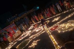 मुरादाबाद: आरएसएस ने मनाया एक दीपक देश के नाम दीपोत्सव, रामलीला मैदान में जलाए सैकड़ों दीये