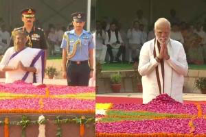 PM Modi और राष्ट्रपति मुर्मू ने महात्मा गांधी और लाल बहादुर शास्त्री को उनकी जयंती पर श्रद्धांजलि दी