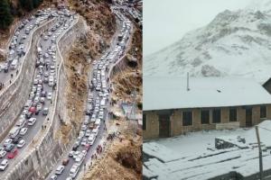 बर्फ की चादर से ढका हिमाचल प्रदेश, चोटियों पर हिमपात से बढ़ रही सैलानियों की संख्या  