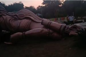 सुजानपुर गांव में आंधी के कारण गिरी भगवान श्रीराम की प्रतिमा 