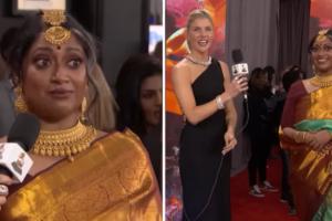 Grammy Awards : कांजीवरम साड़ी पहनकर पहुंचीं भारत की Annette Philip, देखिए VIDEO