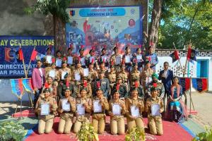 लखनऊ: गणतंत्र दिवस परेड में No. 1 आने पर NCC Cadets को किया गया सम्मानित