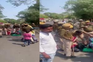 पुलवामा के शहीदों की पत्नियों को जयपुर में प्रदर्शन स्थल से हटाकर अस्पताल भेजा गया 