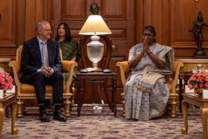 आस्ट्रेलियाई प्रधानमंत्री ने राष्ट्रपति मुर्मू से की मुलाकात 