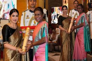 PHOTOS : Raveena Tandon को मिला पद्म श्री अवॉर्ड, फैमिली भी रही साथ...राष्ट्रपति Droupadi Murmu ने दिया सम्मान
