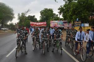 अयोध्या : पर्यावरण संरक्षण के लिए सीआरपीएफ ने निकाली साइकिल रैली