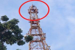 मुरादाबाद : पत्नी के मायके से लौटते ही मोबाइल टावर पर चढ़ा सिरफिरा युवक 