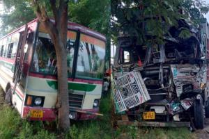 बहराइच: यात्रियों से भरी रोडवेज बस को ट्रक ने पीछे से मारी टक्कर, एक यात्री की मौत