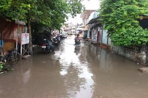 बहराइच : बारिश के चलते शहर के गलियों-मोहल्लों में भर गया पानी, लोगों को हुई काफी परेशानी