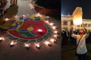 वाराणसी: काशी हिंदू विश्वविद्यालय में दीपोत्सव का आयोजन, हजारों दीपों से जगमगाया बीएचयू