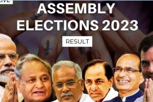 Assembly Election 2023:  राजस्थान और छत्तीसगढ़ में ढहा कांग्रेस का किला, तेलंगाना ने लगाया 'मरहम', MP में फिर BJP सरकार