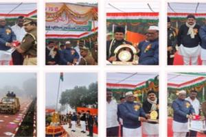 जौनपुर में हर्षोल्लास के साथ मनाया गया गणतंत्र दिवस, मंत्री गिरीश चंद यादव ने किया ध्वजारोहण