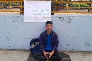 रुद्रपुर: सोनम वांगचुक के समर्थन में उतरा बीए का छात्र चंदन