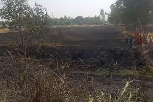 अयोध्या में शार्ट सर्किट से लगी आग, 40 बीघा गेहूं की फसल जलकर राख