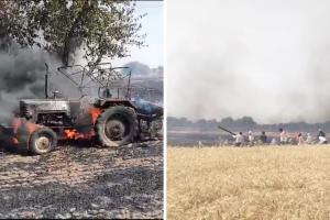 Hamirpur: 15 बीघा गेहूं की फसल के साथ जलकर खाक हुआ ट्रैक्टर; ग्रामीणों ने कड़ी मशक्कत के बाद पाया आग पर काबू
