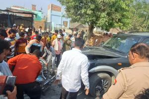लखीमपुर-खीरी: स्कार्पियों में फंसी बाइक 20 मीटर घसीटी, पिता की मौत...दो बेटियां घायल 